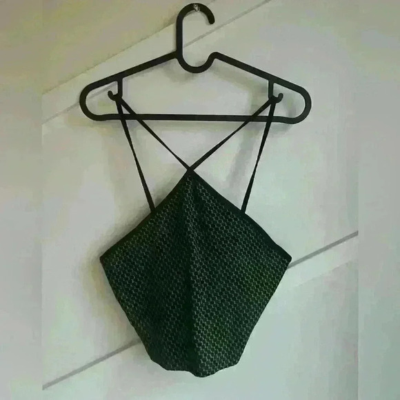 Zara Jacquard Cross  Halter Top Size L - Picture 6 of 7